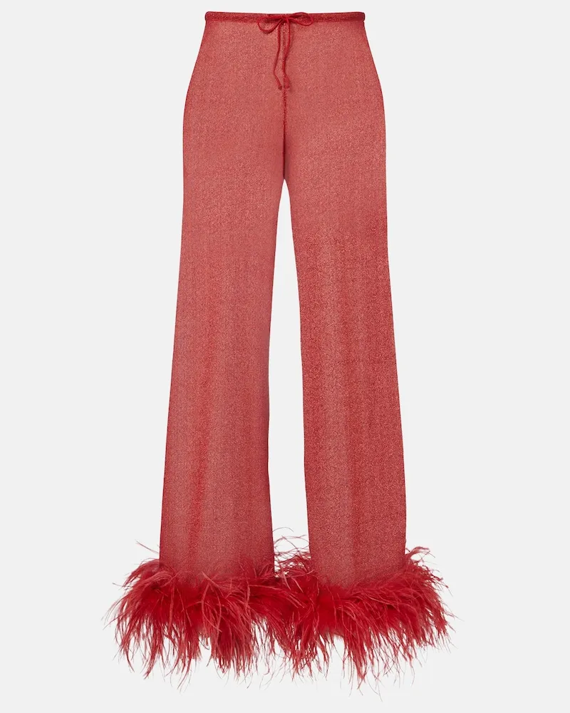 Oséree Oséree Weite Hose Lumière Plumage Rot