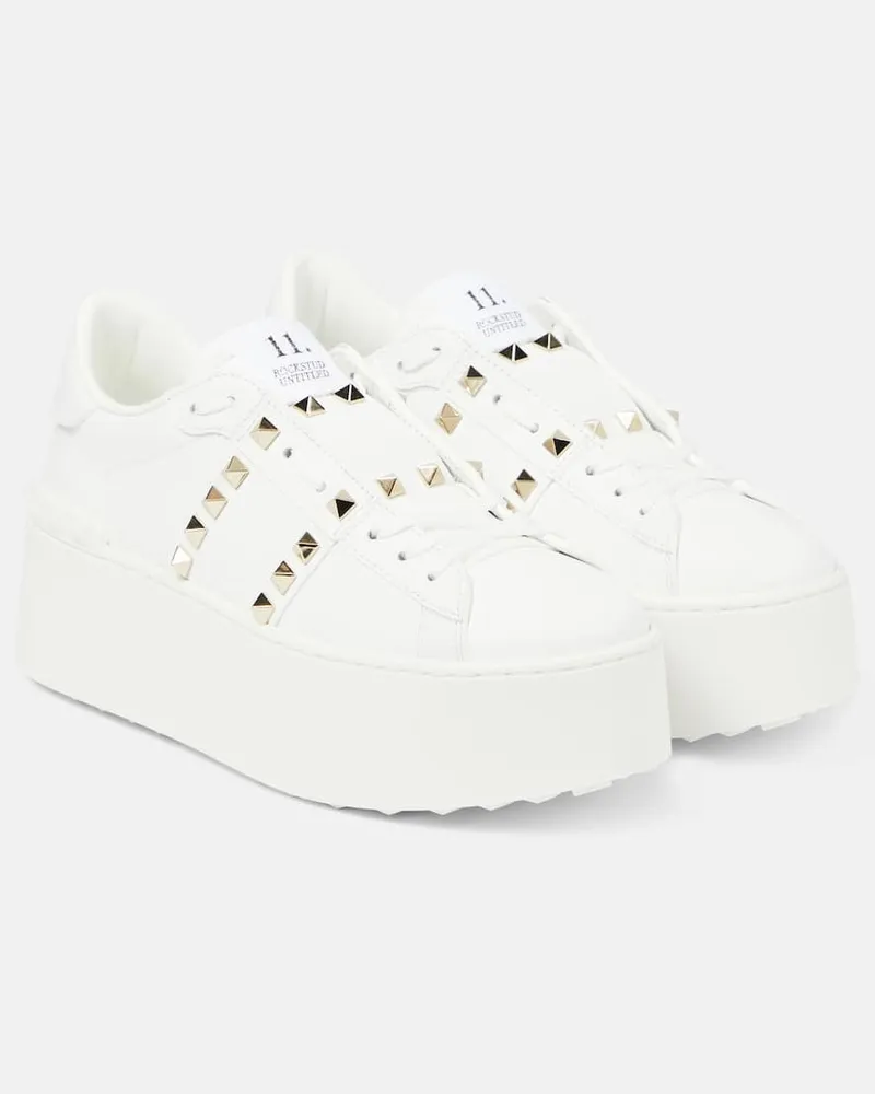 Valentino Garavani Sneakers Rockstud aus Leder Weiß