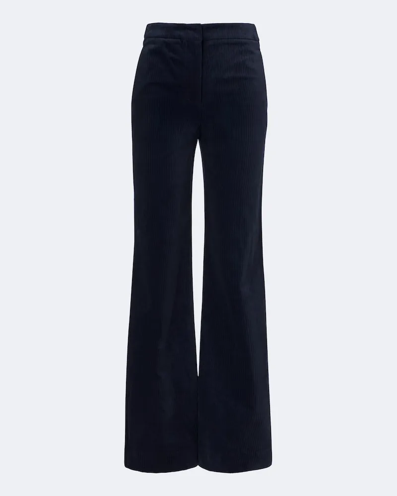 Veronica Beard Weite Hose aus Baumwollcord Blau
