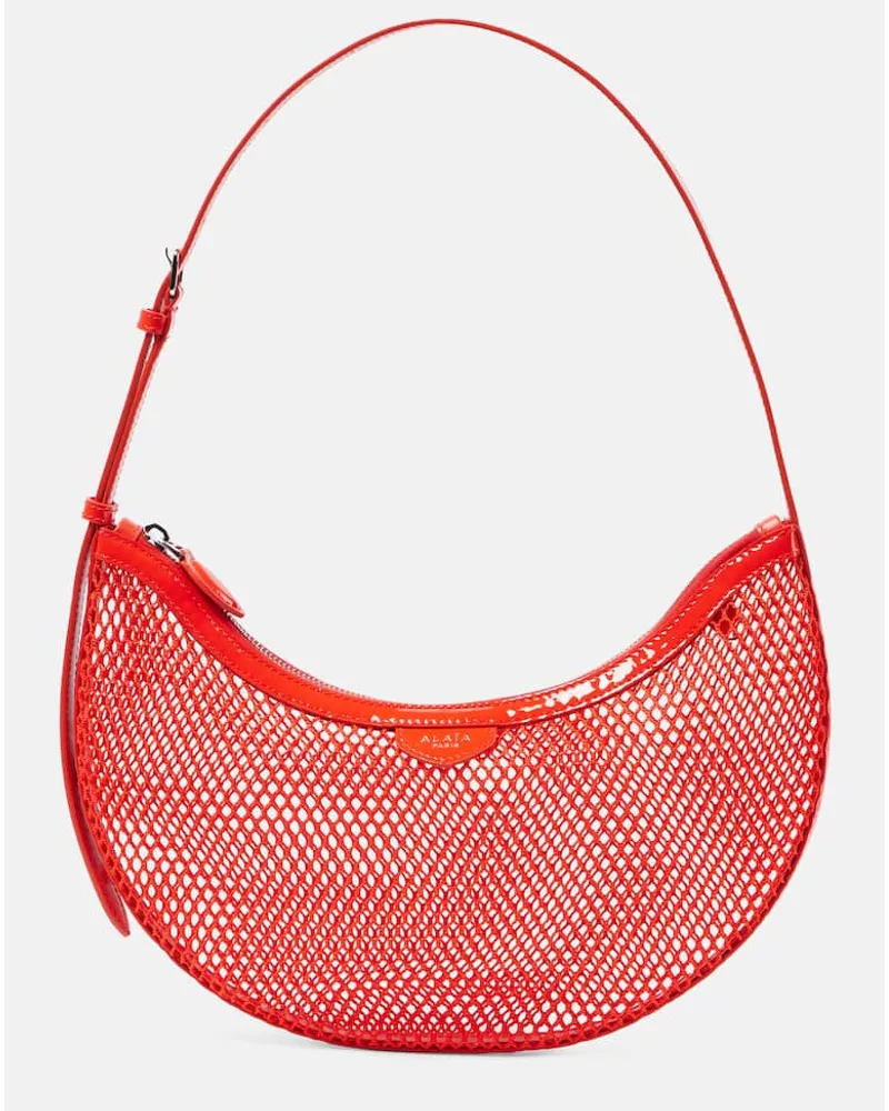 Alaïa Alaia Schultertasche One Piece Demi Lune aus Mesh Orange