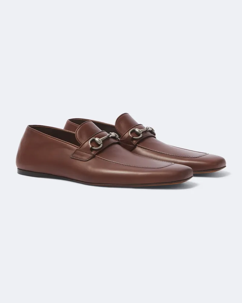 Gucci Loafers Horsebit aus Leder Braun