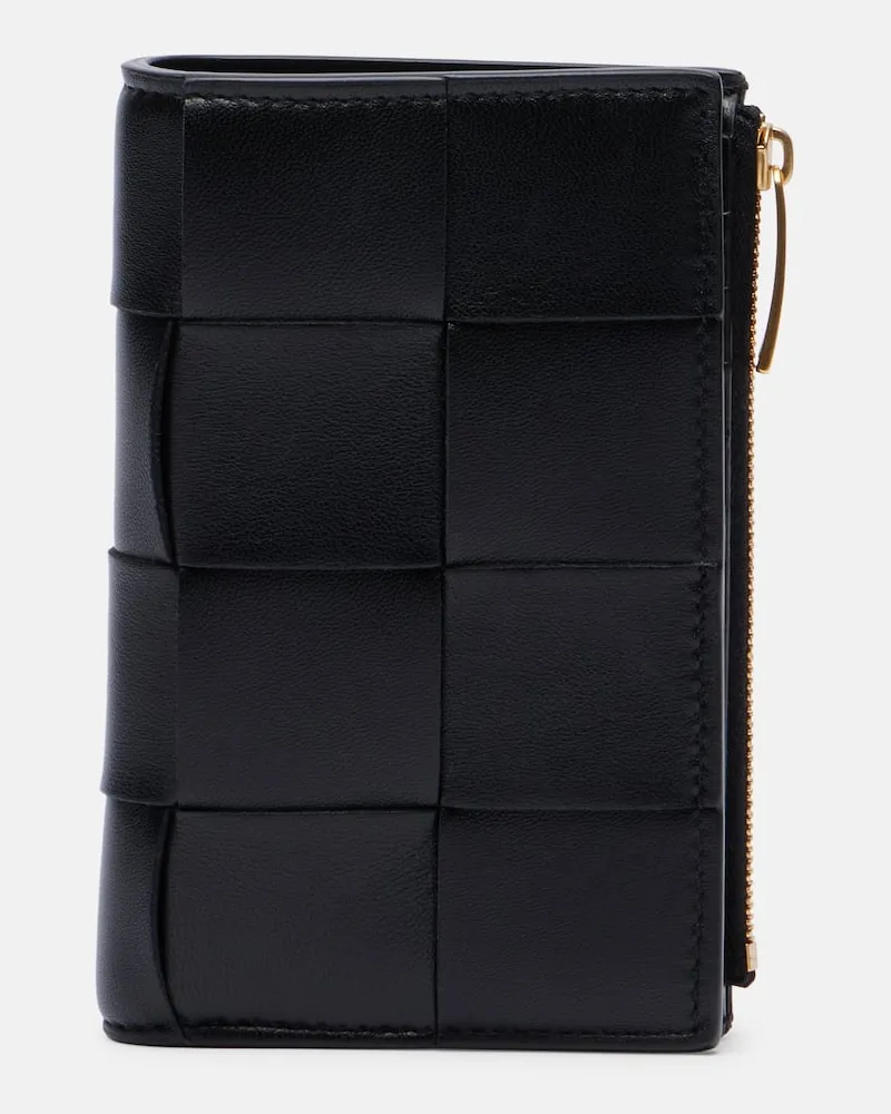 Bottega Veneta Portemonnaie Cassette aus Leder Schwarz