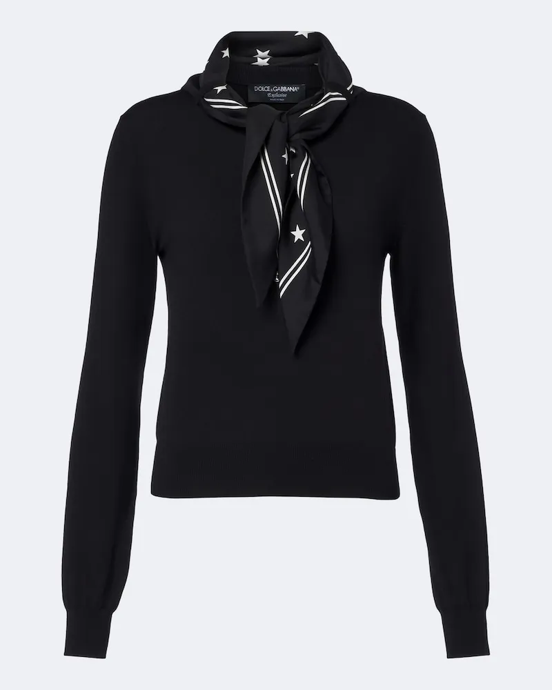 Dolce & Gabbana Pullover aus Wolle und Seide Schwarz