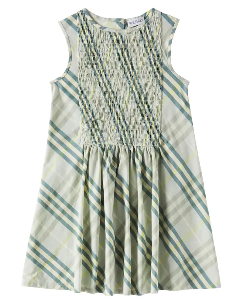 Burberry Kleid Burberry Check aus Baumwolle Grün