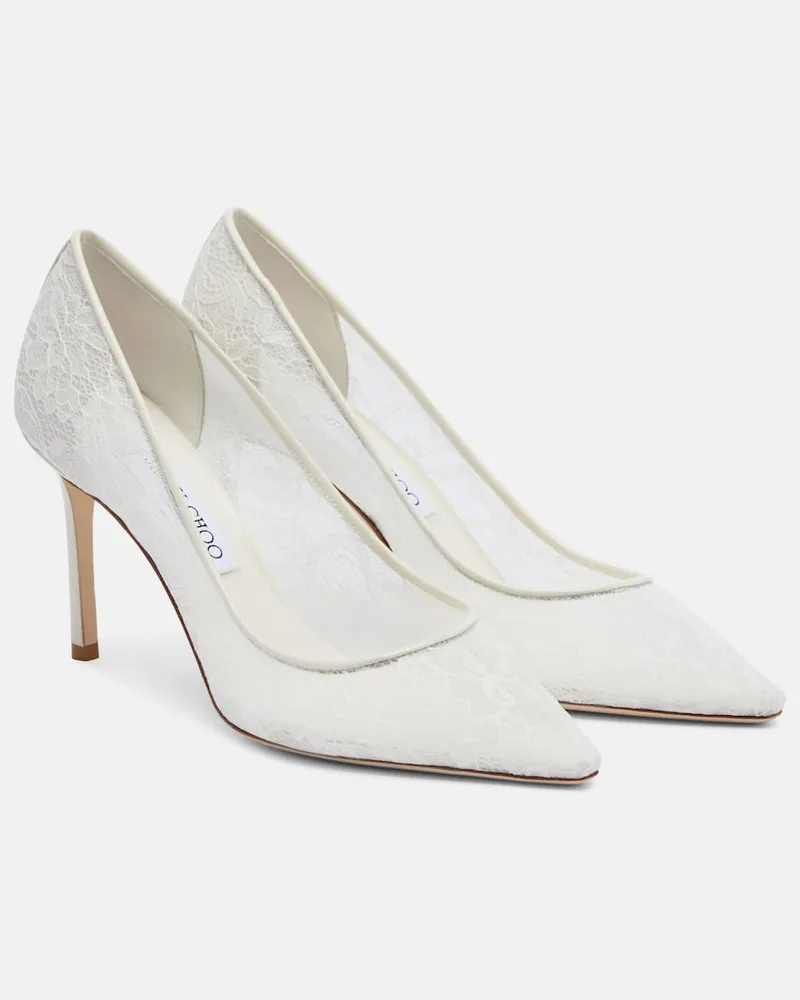 Jimmy Choo Pumps Romy aus Spitze Weiß