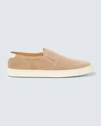 Brunello Cucinelli Slip-Ons aus Veloursleder Braun