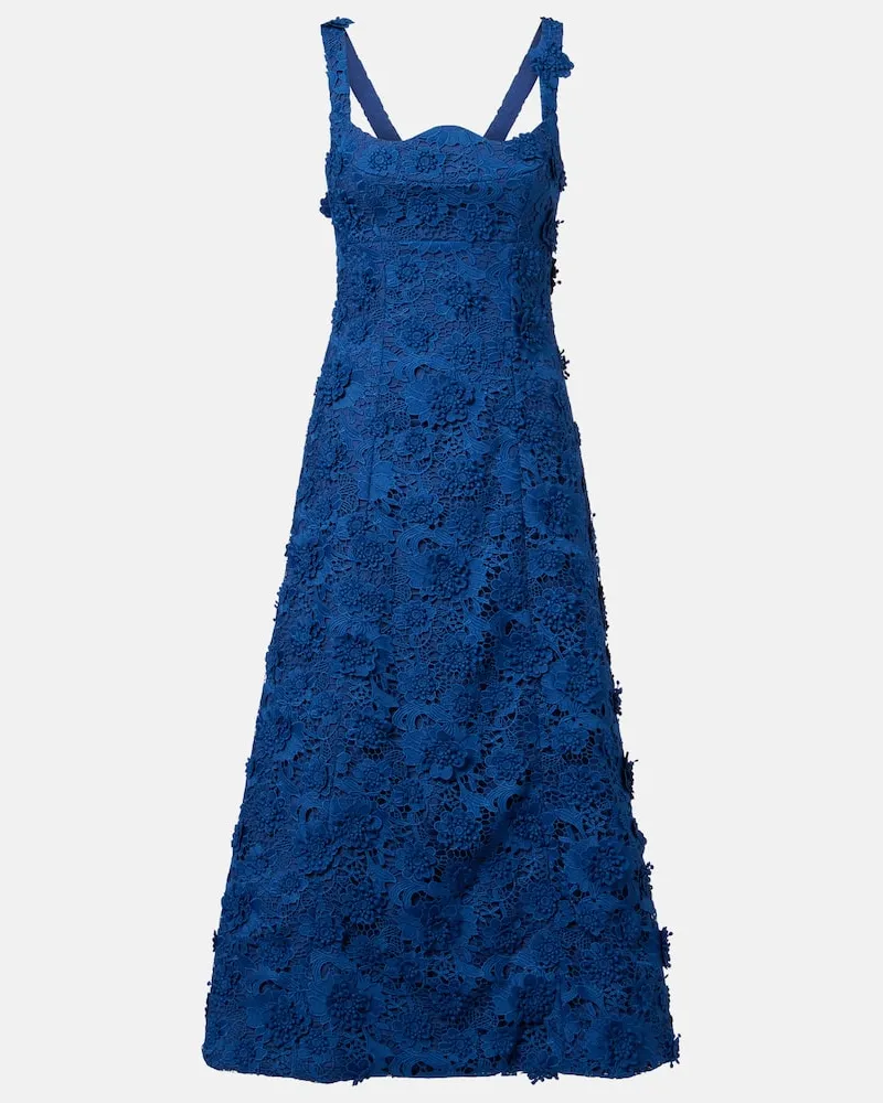 LEO LIN Midikleid Odette aus Spitze Blau