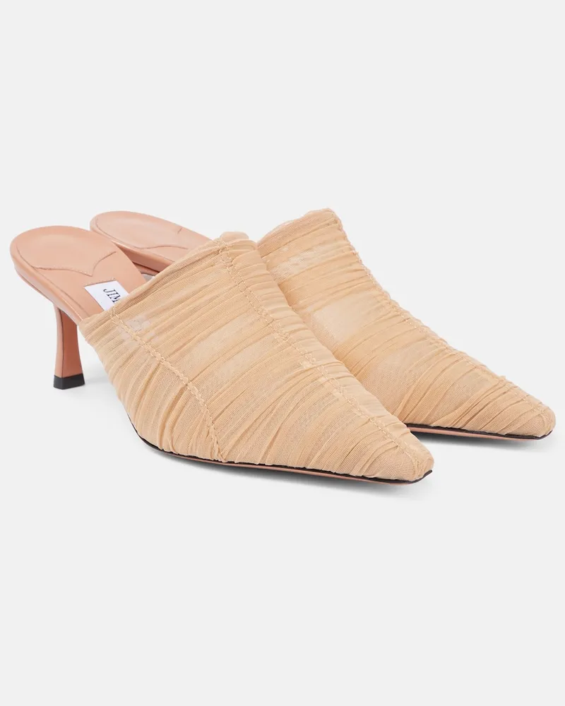 Jimmy Choo Mules Lotta 65 aus Tüll Pink