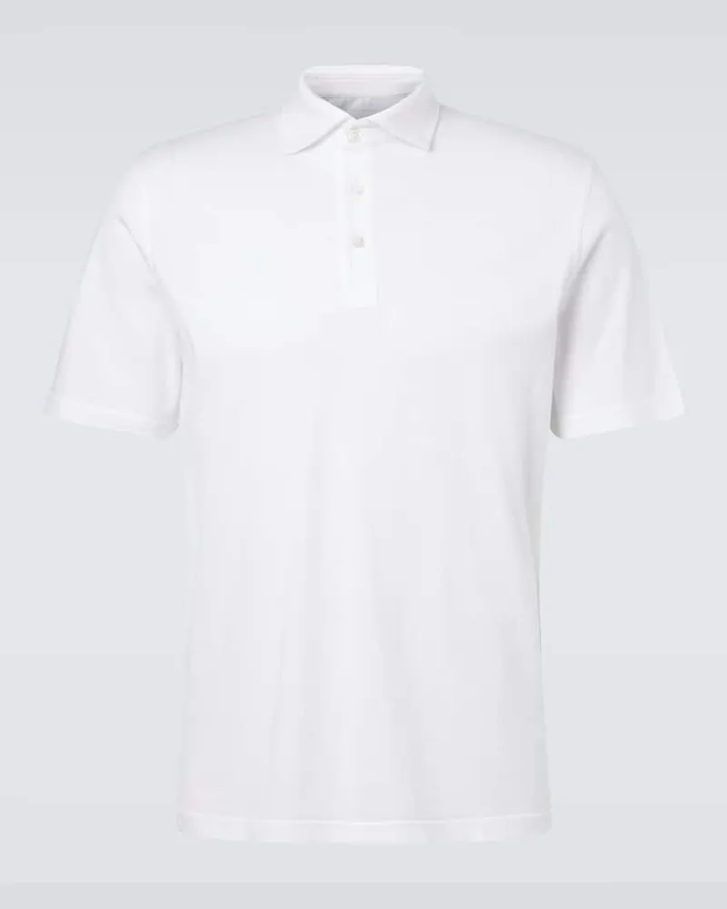 Fedeli Polohemd Zero aus Baumwoll-Jersey Weiß