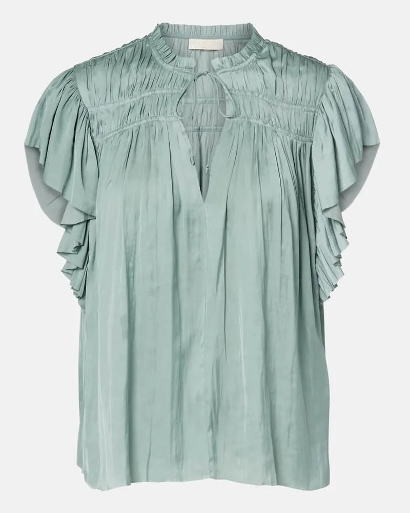 Ulla Johnson Top Agosta aus Satin Blau