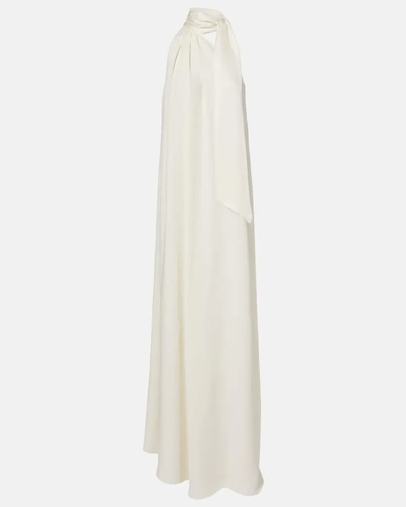 Taller Marmo Bridal Robe Astor aus Cady Weiß