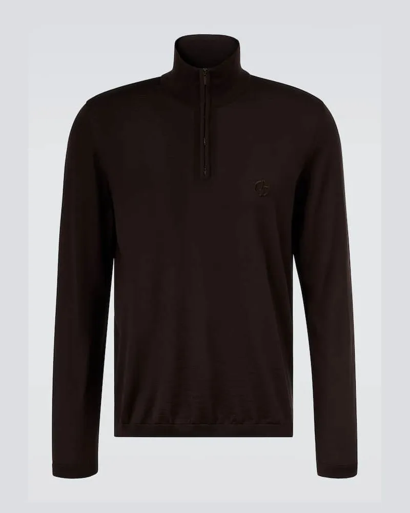 Giorgio Armani Pullover aus Schurwolle Schwarz
