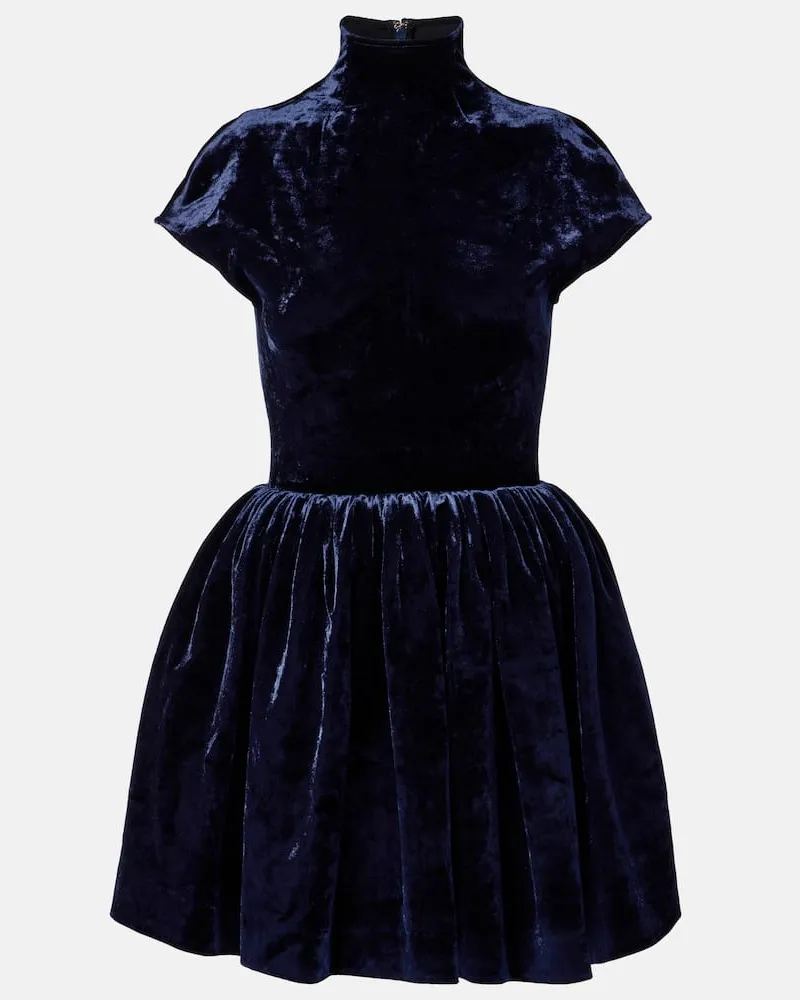 Alaïa Alaïa Minikleid aus Samt Blau