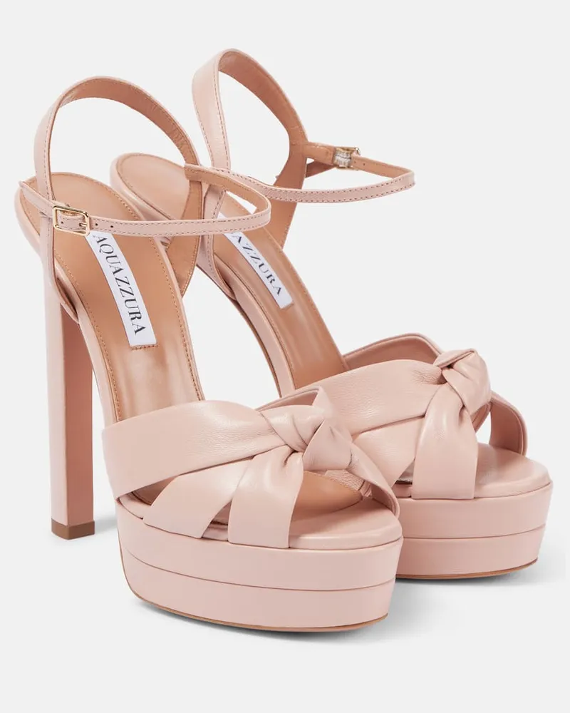 Aquazzura Plateausandalen Nina 130 aus Leder Rosa