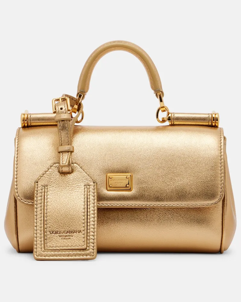 Dolce & Gabbana Tote Bag My Sicily aus Metallic-Leder Gold