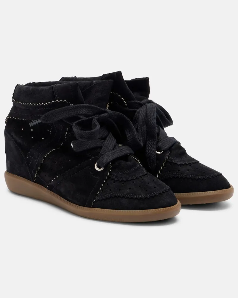 Isabel Marant Sneakers Bobby aus Veloursleder Schwarz