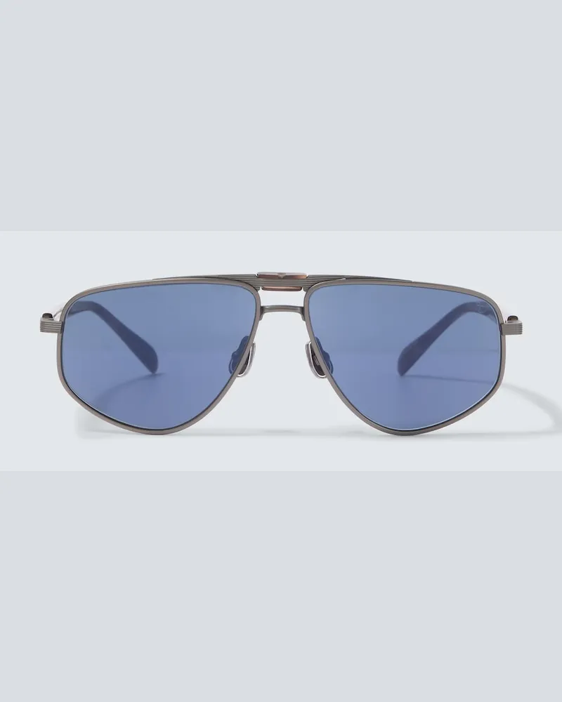 Brunello Cucinelli Aviator-Sonnenbrille Greca Grau
