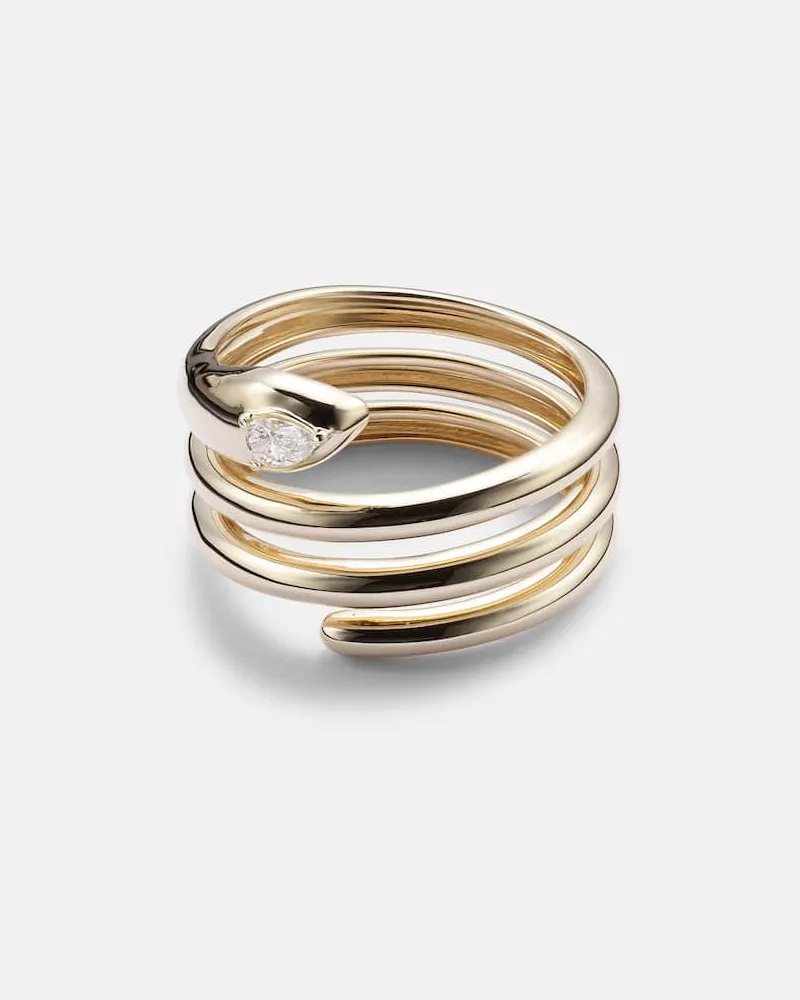 Stone & Strand Ring aus 14kt Gelbgold mit Diamant Gold