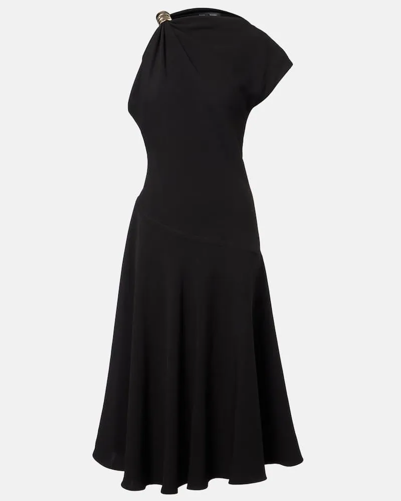 Proenza Schouler Midikleid Rue aus Crêpe Schwarz