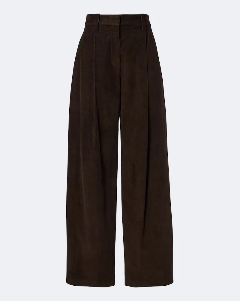 Brunello Cucinelli Weite Hose Monili aus Cord Braun