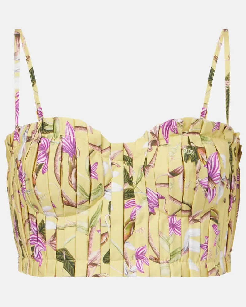AGUA BENDITA Bustier-Top Morgina aus Baumwolle Gelb