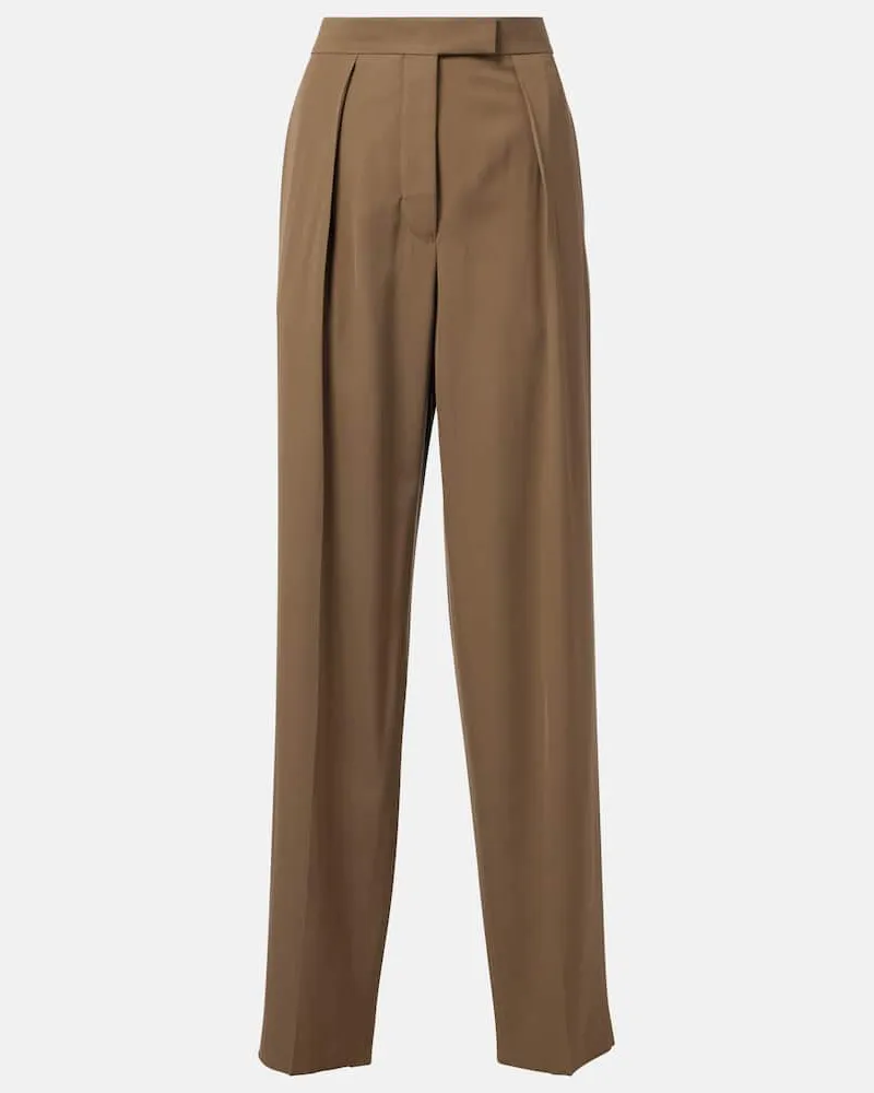 Ferragamo Gerade High-Rise-Hose Grün
