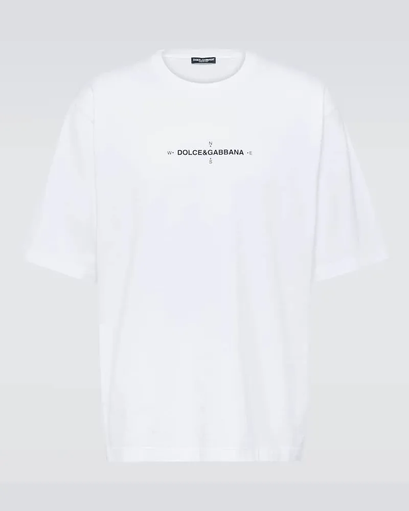 Dolce & Gabbana T-Shirt aus Baumwoll-Jersey Weiß