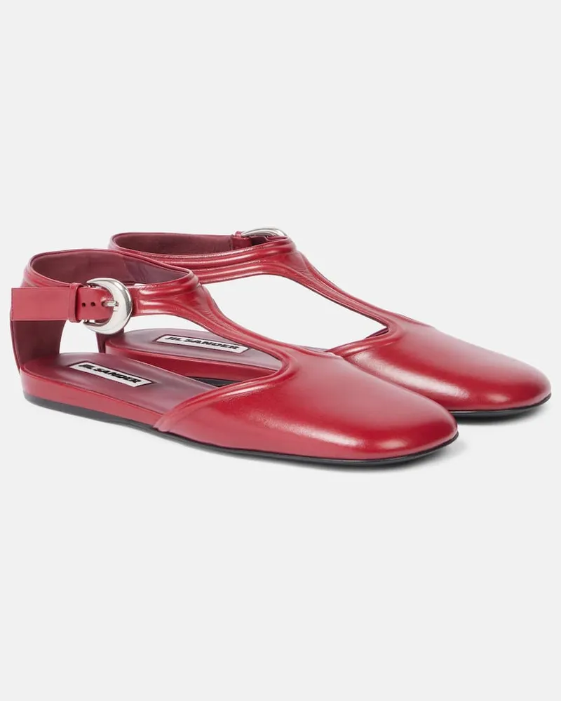 Jil Sander Ballerinas aus Leder Rot