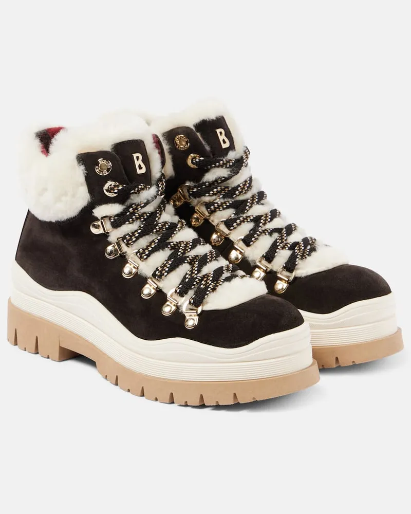 Bogner Schnürstiefel Arosa aus Veloursleder mit Shearling Braun