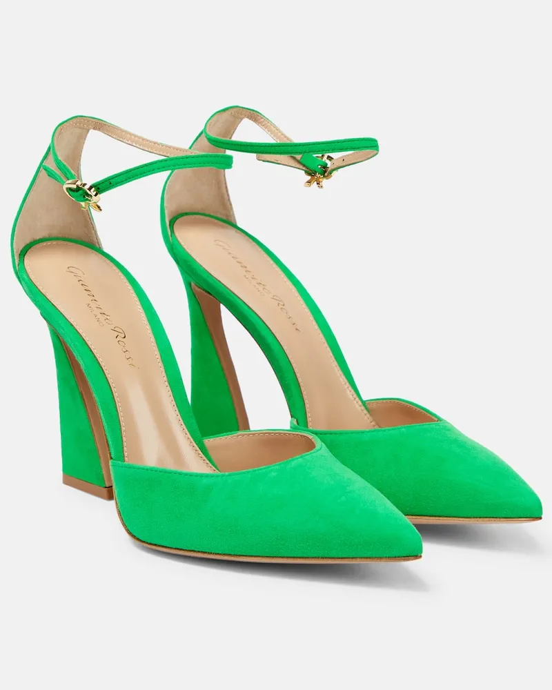 Gianvito Rossi Pumps aus Veloursleder Grün