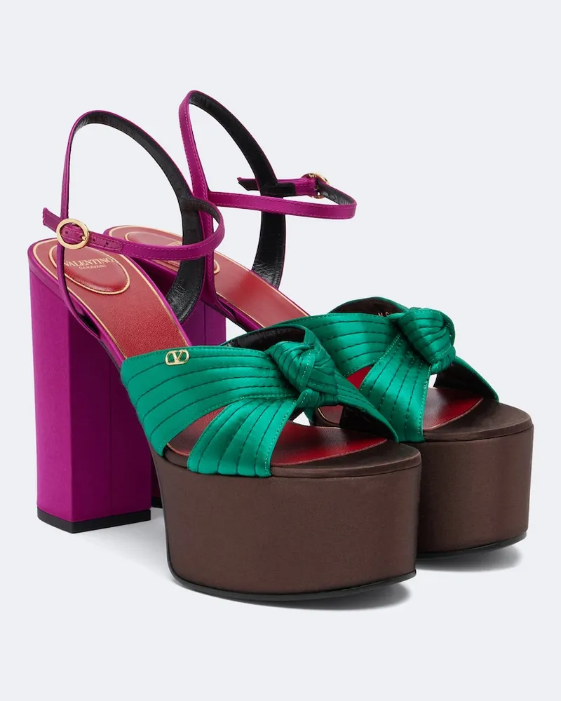 Valentino Garavani Plateausandalen Crasher aus Satin Multicolor