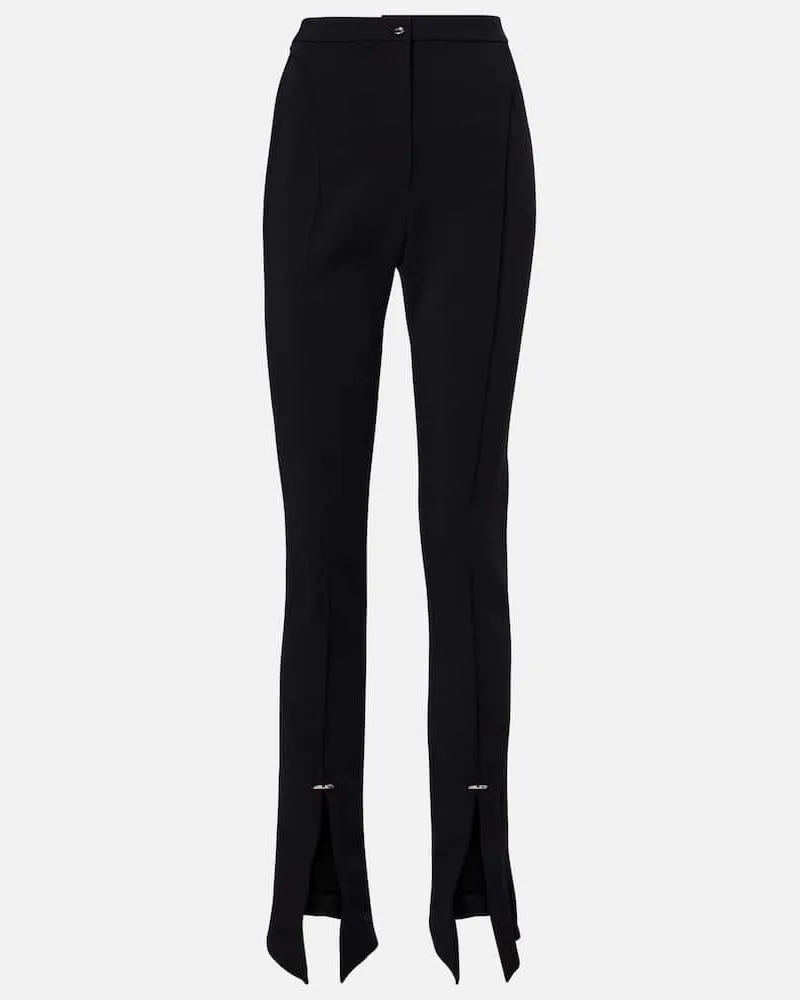 Thierry Mugler High-Rise-Schlaghose Pierced Schwarz