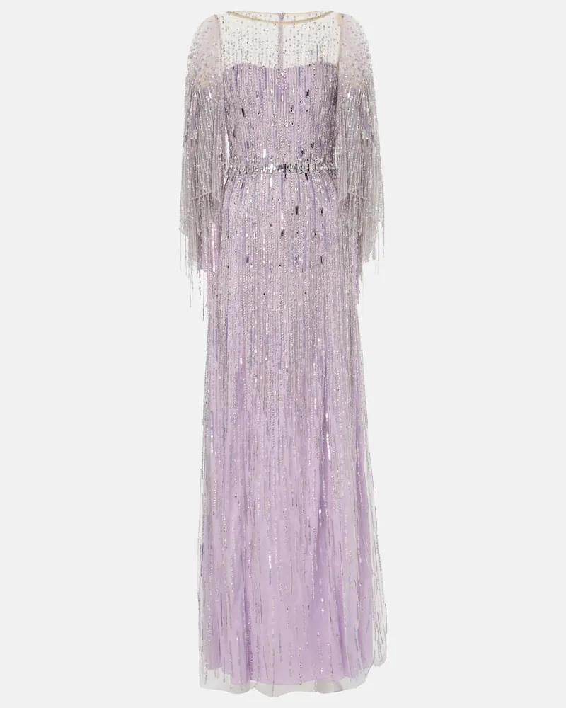 Jenny Packham Verzierte Robe Rhapsody Violett