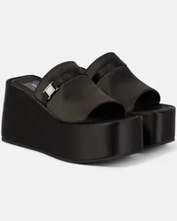 NODALETO Wedge-Pantoletten Bulla Yelena aus Satin Schwarz