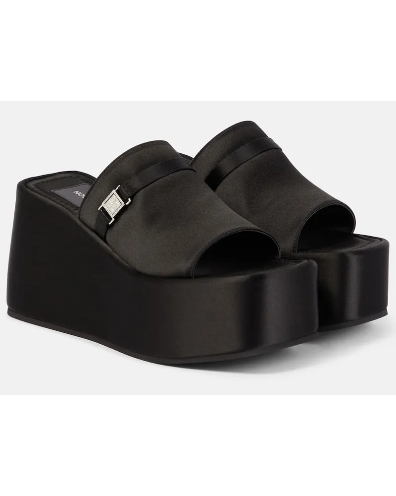 NODALETO Wedge-Pantoletten Bulla Yelena aus Satin Schwarz