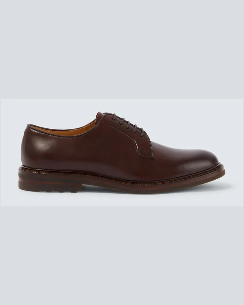 Brunello Cucinelli Schnürschuhe aus Leder Braun