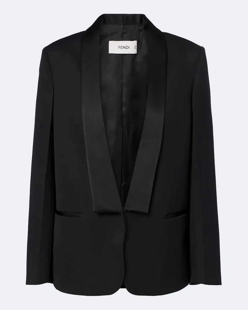 Fendi Smokingjacke aus Schurwolle Schwarz