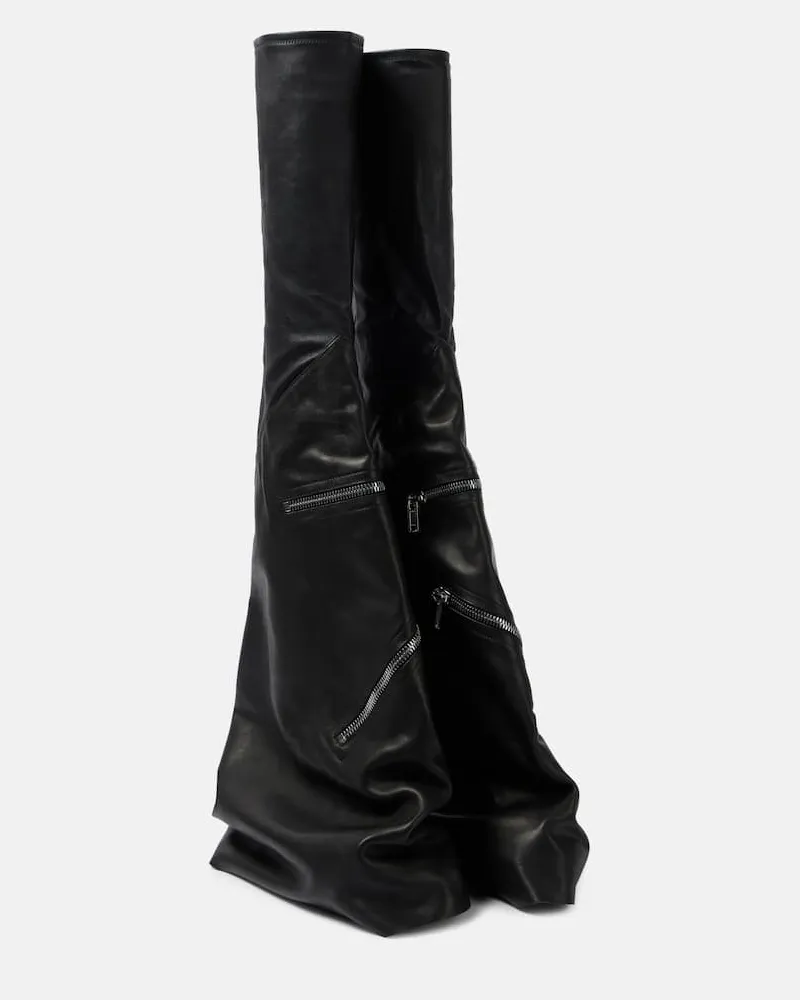 Rick Owens Stiefel Cargoflares aus Leder Schwarz