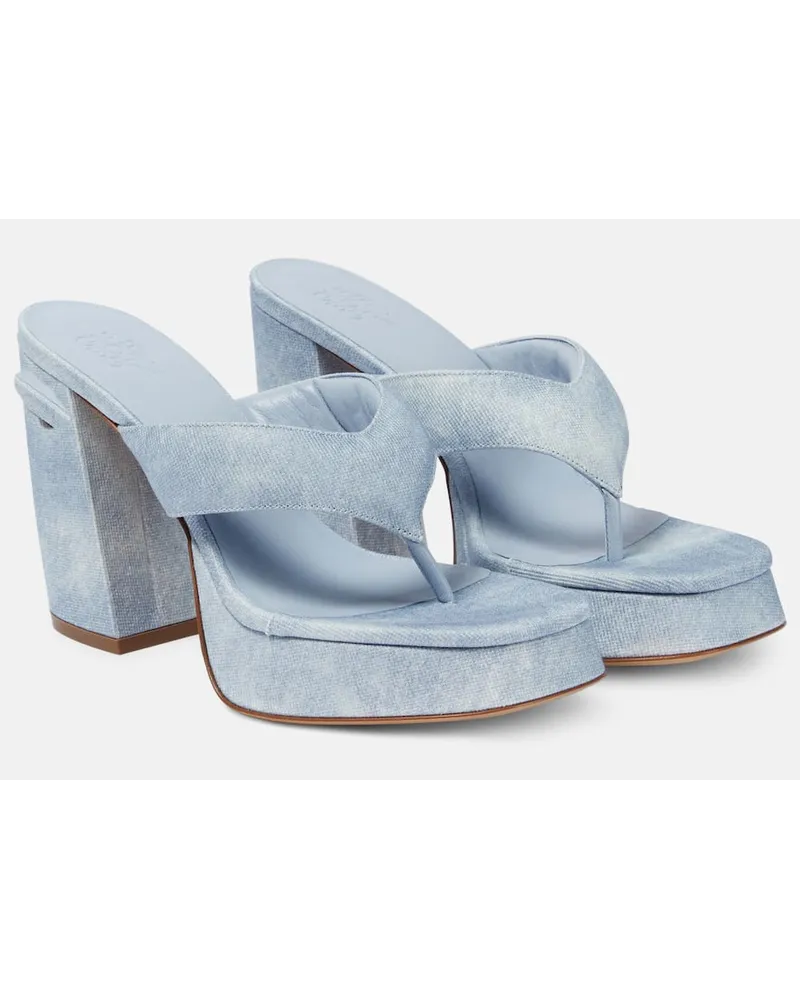 Gia Borghini Sandalen Gia 17 Uni aus Denim Blau