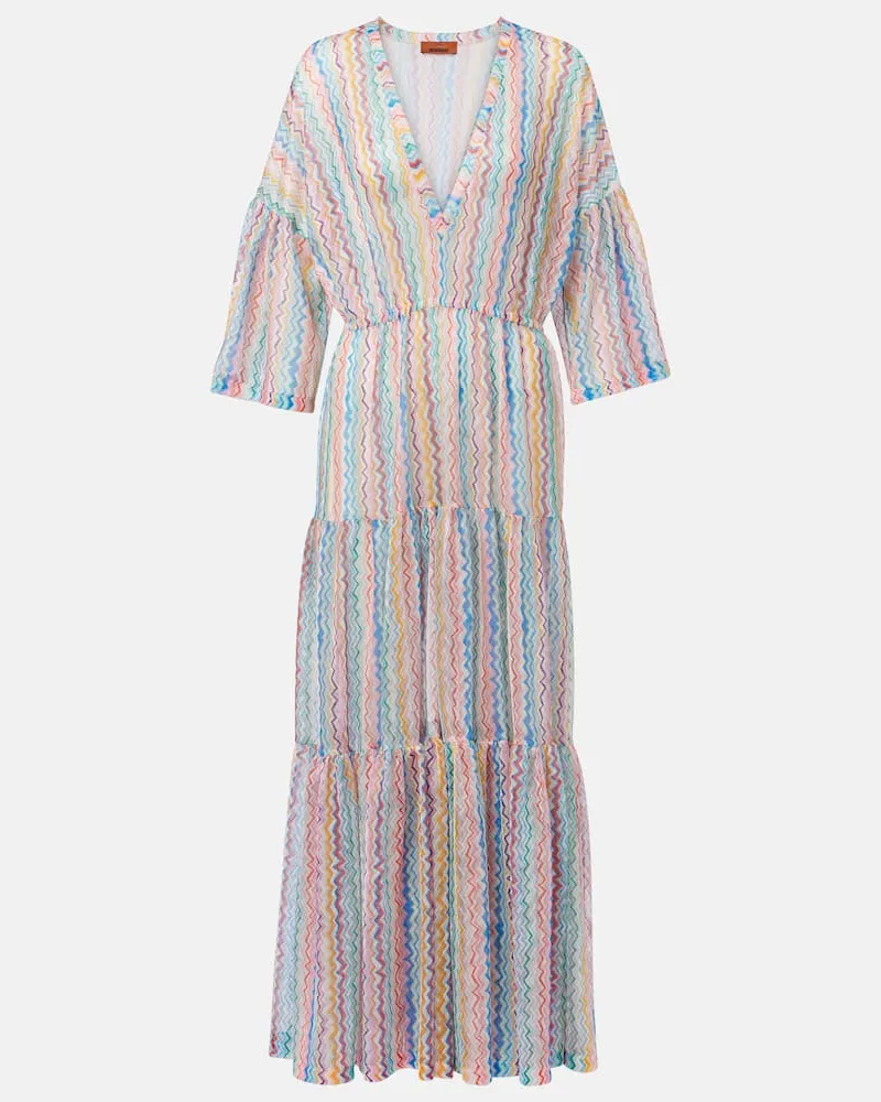 Missoni Maxikleid aus Häkelstrick Multicolor
