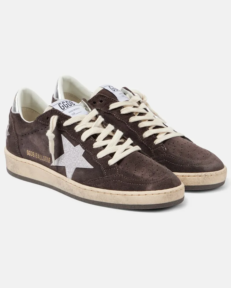 Golden Goose Sneakers Ball Star aus Veloursleder Braun