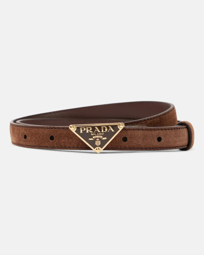 Prada Gürtel aus Veloursleder Braun