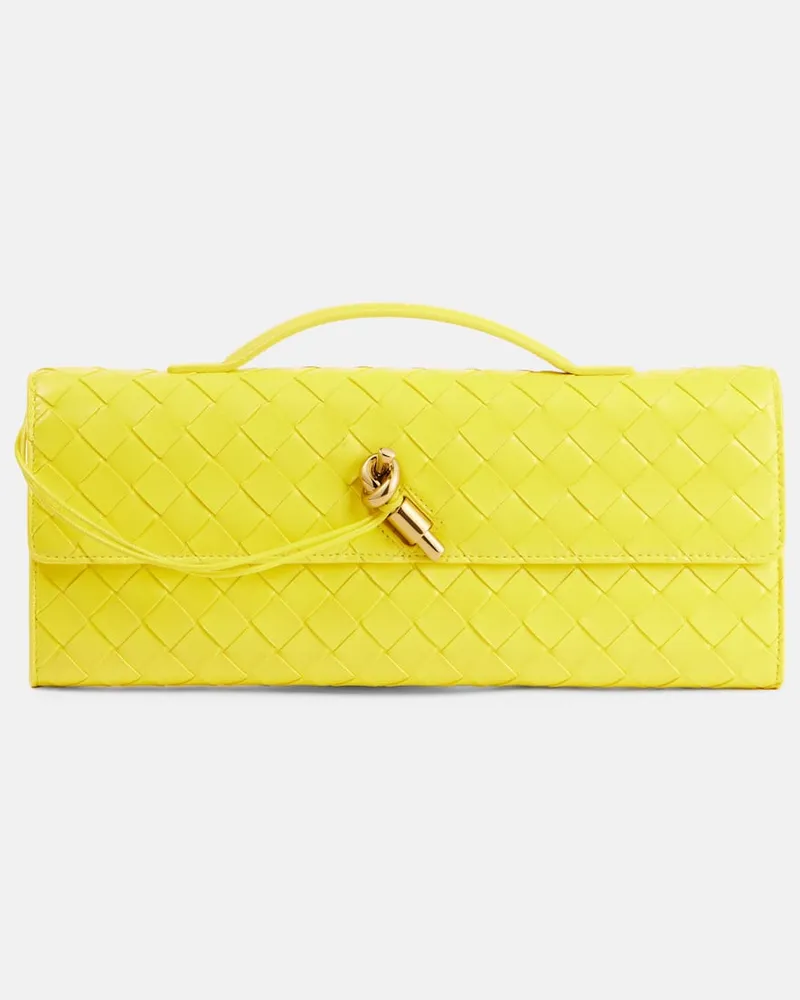 Bottega Veneta Clutch Andiamo aus Leder Gelb