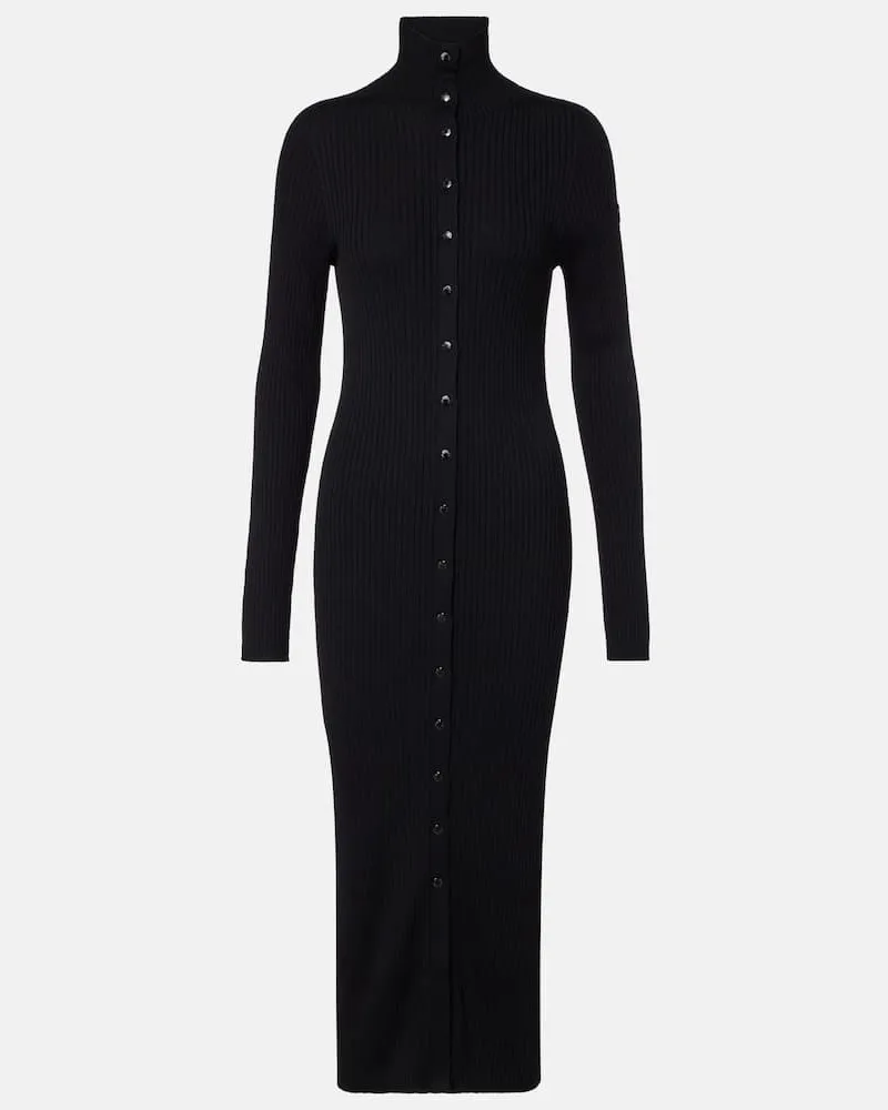 Moncler X Edward Enninful Pulloverkleid aus Schurwolle Schwarz