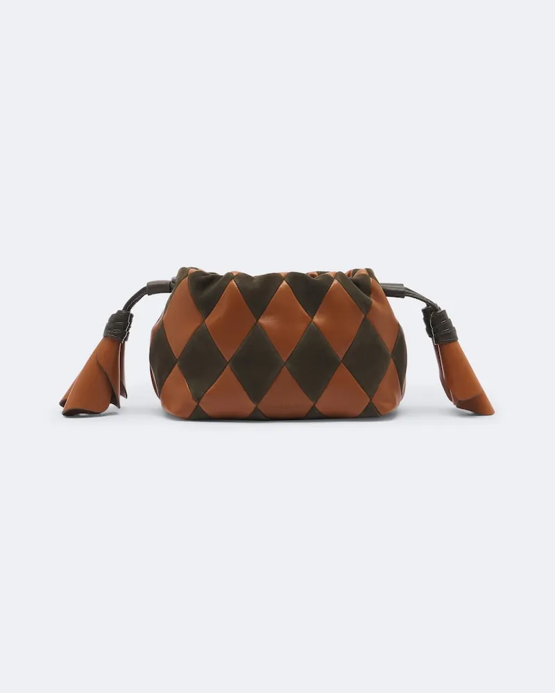 Zimmermann Clutch Cloud 91 Small aus Leder und Veloursleder Braun