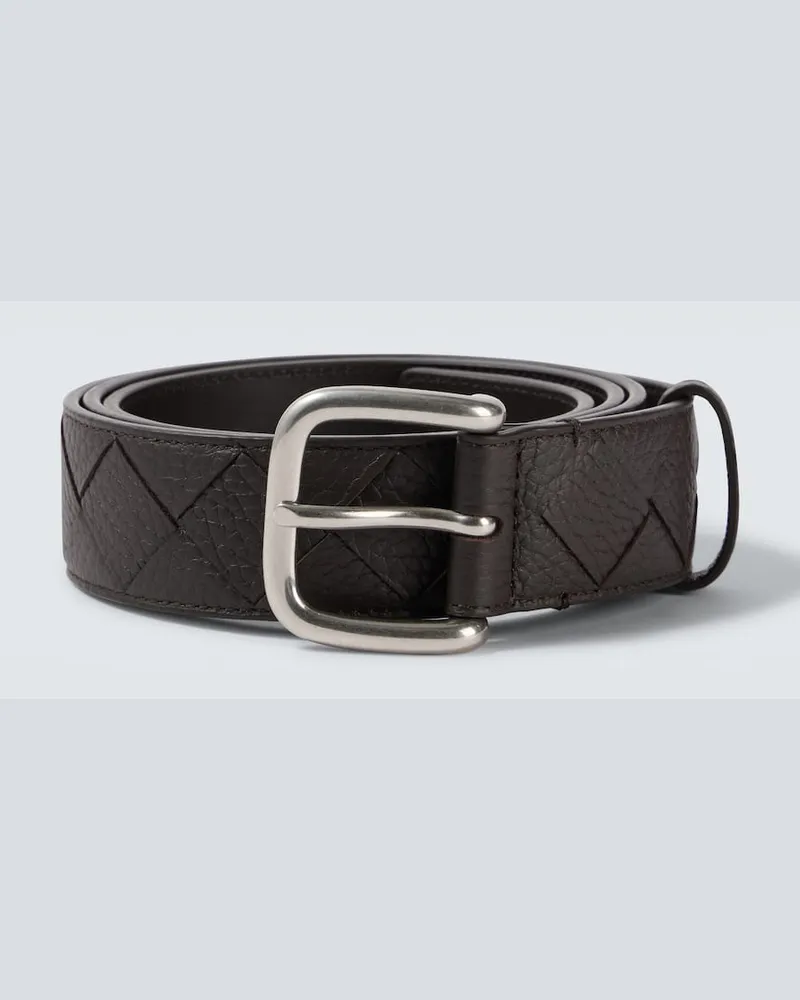 Bottega Veneta Gürtel Intrecciato aus Leder Braun