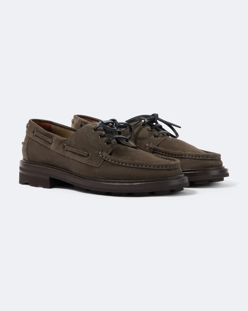 Brioni Segelschuhe aus Veloursleder Braun