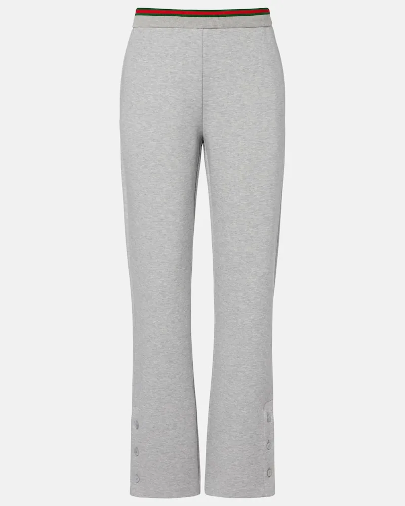 Gucci Jogginghose Web Stripe aus Jersey Grau