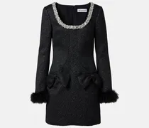 Minikleid mit Pailletten und Federn