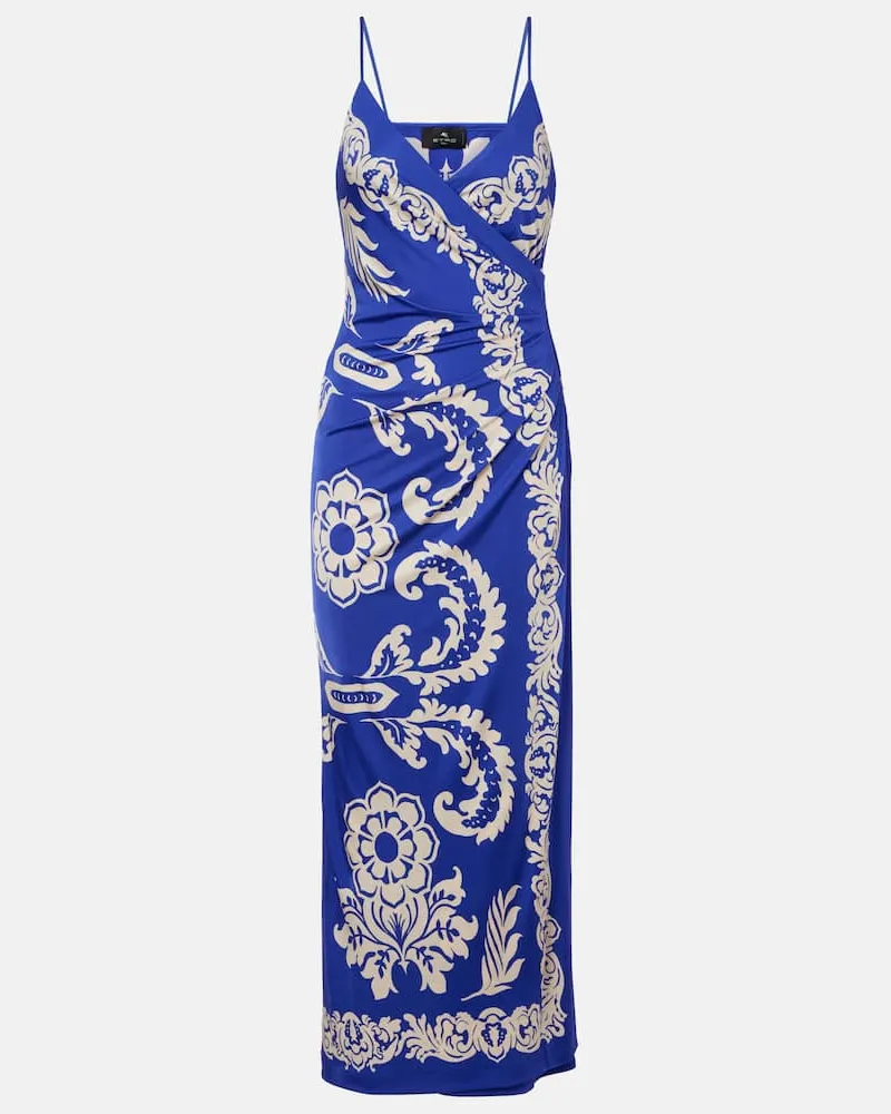 Etro Bedrucktes Maxikleid Blau